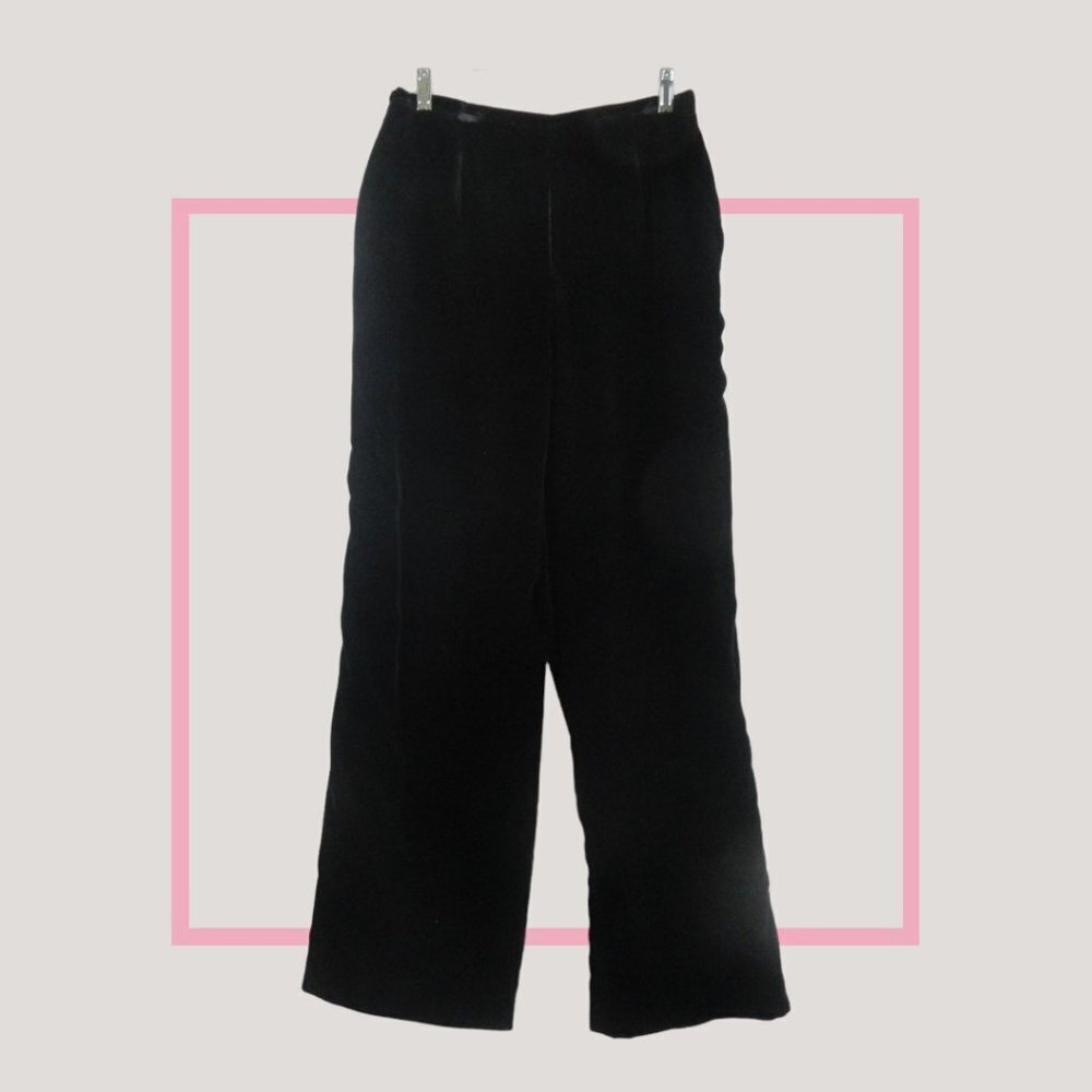 Rena Rowan Black Velvet Dress Pants Size 10